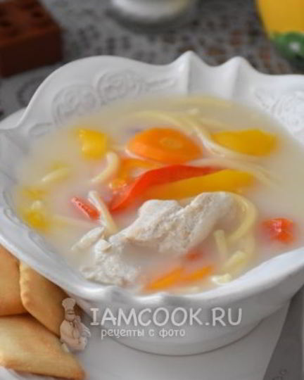 Рецепт сырного супа с курицей и вермишелью