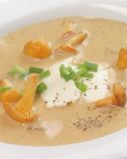 Рецепт сырного супа с лисичками