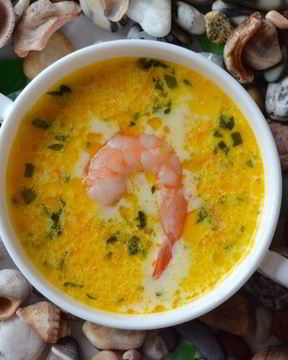 Сырный суп с морепродуктами