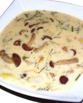 Сырный суп с опятами