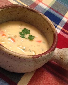 Сырный суп с овощами