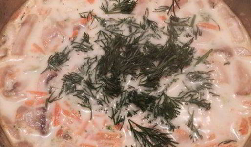 сырный суп с шампиньонами и брокколи