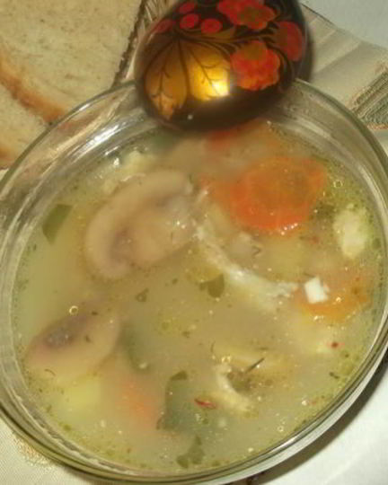 Рецепт сырного супа с шампиньонами