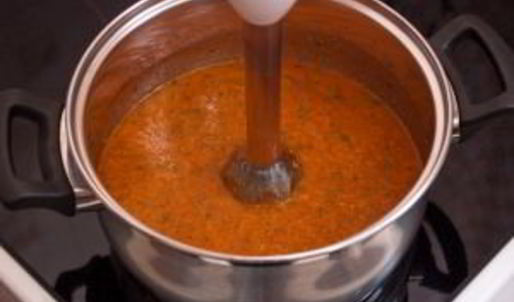 томатный крем-суп с макаронами