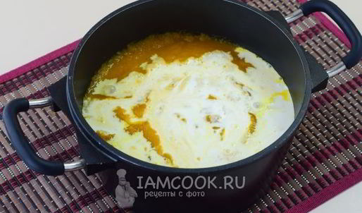 тыквенный суп с креветками