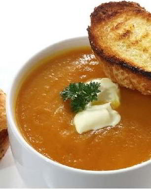 Тыквенный суп с помидорами