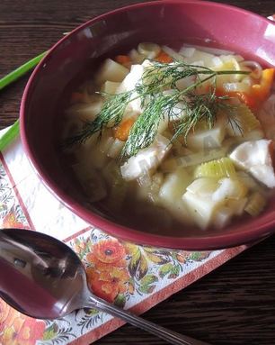 Рыбный суп уха из минтая