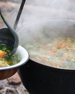 Уха из форели на костре