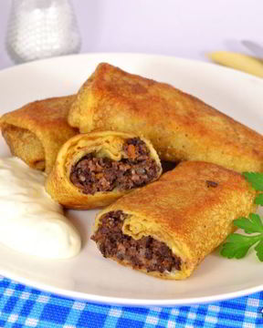 Блинчики со свиным сердцем и легкими