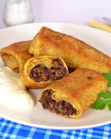 Рецепт блинчиков со свиным сердцем и легкими