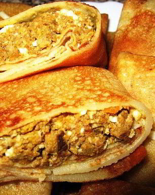 Блинные посылочки с печенью