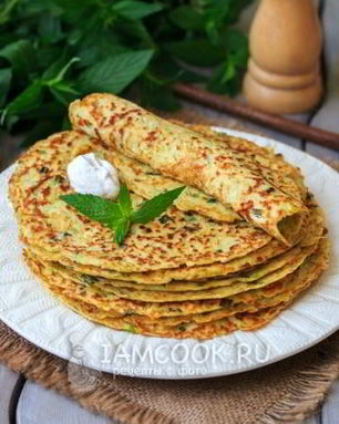 Блины из кабачков с сыром и зеленью