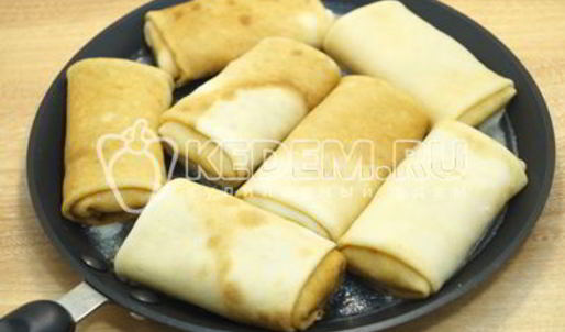 блины на молоке с творогом