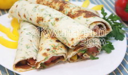 блины с овощной начинкой