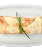 Гречневые блины с яйцами, ветчиной и грюйером