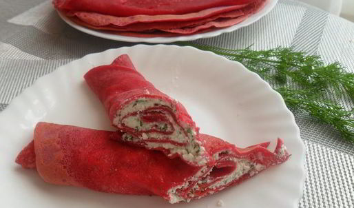 свекольные блины на ряженке