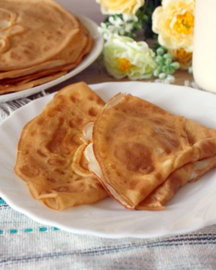 Рецепт тонких блинов на молоке и воде