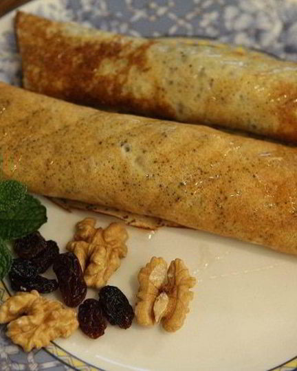 Рецепт венгерских маковых блинов с изюмом и грецкими орехами