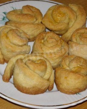 Булочки Розочки из теста с сахаром