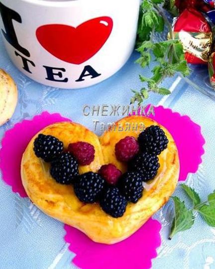 Рецепт булочек ягодно-апельсиновое сердце