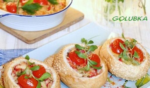 хрустящие булочки с яйцом и крабовыми палочками