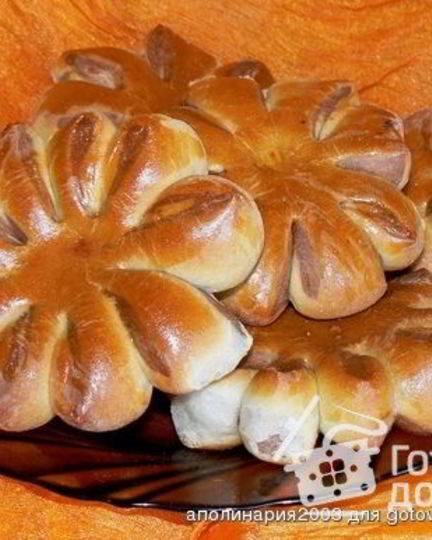 Рецепт плюшек цветы из двойного теста