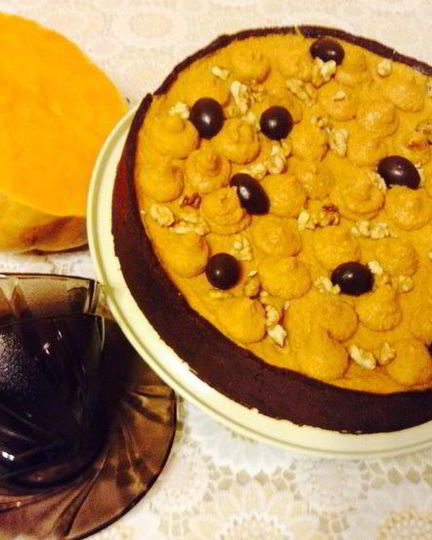Рецепт чизкейка шоколад-тыква-карамель