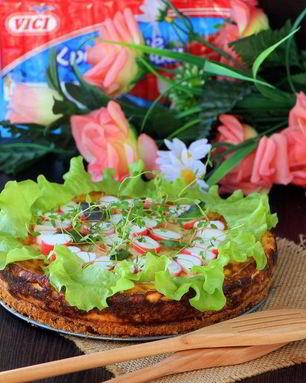Сырный чизкейк с крабовыми палочками