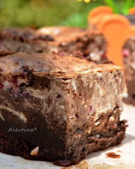 Рецепт ягодного брауни чизкейк