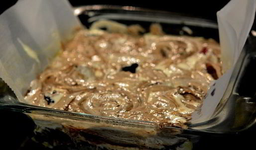 ягодный брауни чизкейк