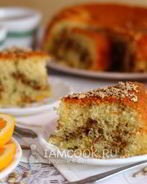 Апельсиновый кекс с халвой в мультиварке