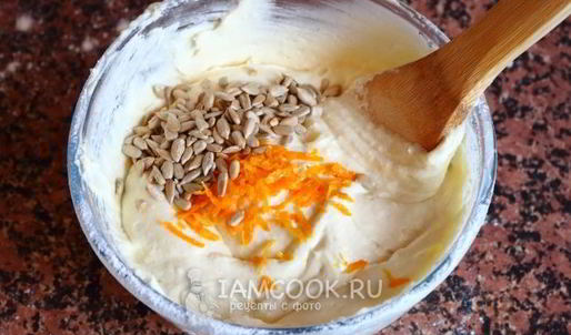 апельсиновый кекс с халвой в мультиварке