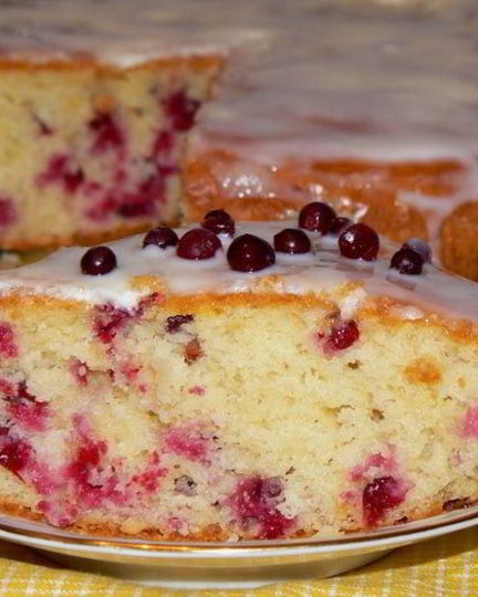 Рецепт кекса лимонно-кукурузный с брусникой