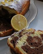 Кекс на йогурте с шоколадом и лимонным курдом