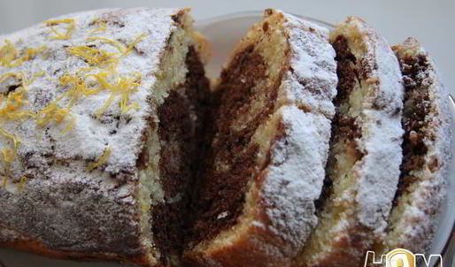 кекс на йогурте с шоколадом и лимонным курдом