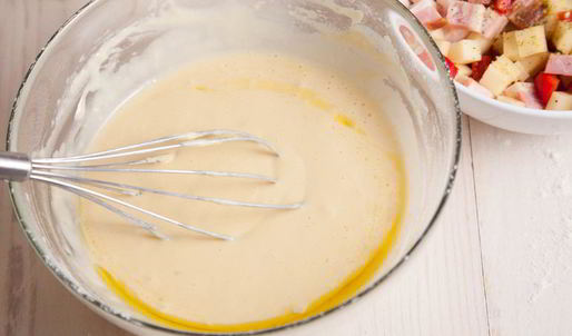 кекс с грудинкой и овощами