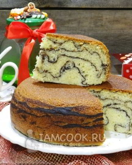 Рецепт мраморного кекса с лимонадом