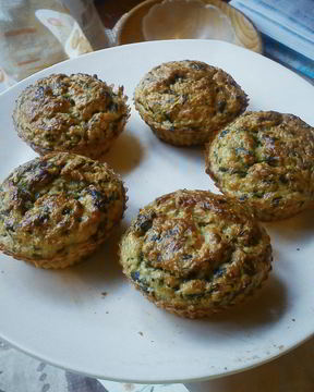 Овсяные кексы с сыром и шпинатом