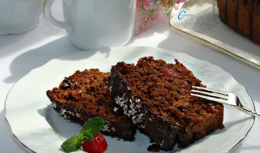 постный свекольный кекс с вишней