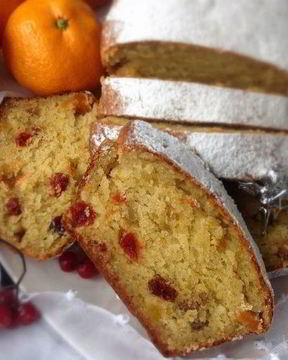Рождественский творожный кекс с сухофруктами и апельсиновым ароматом