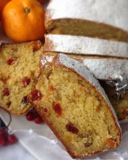 Рецепт рождественского творожного кекса с сухофруктами и апельсиновым ароматом