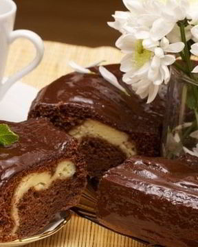 Шоколадно-творожный кекс