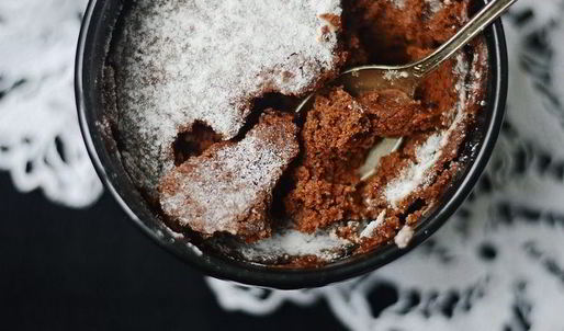 шоколадный кекс в кружке