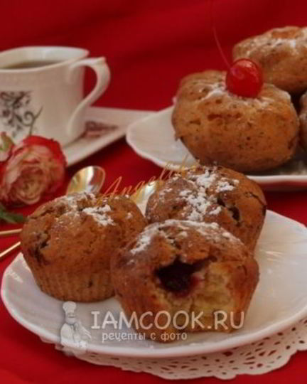 Рецепт творожных кексов с ежевикой в силиконовых формочках