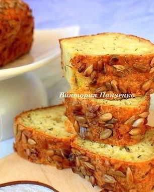Закусочный творожный кекс с кабачком и укропом
