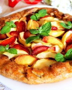 Галеты с творогом и персиками