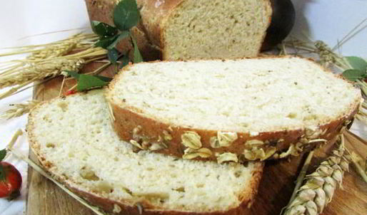 хлеб с творогом и овсяными хлопьями