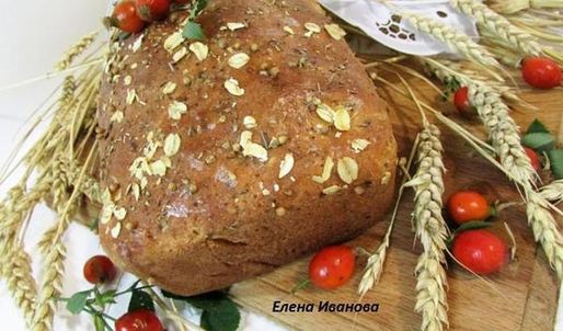 хлеб с творогом и овсяными хлопьями