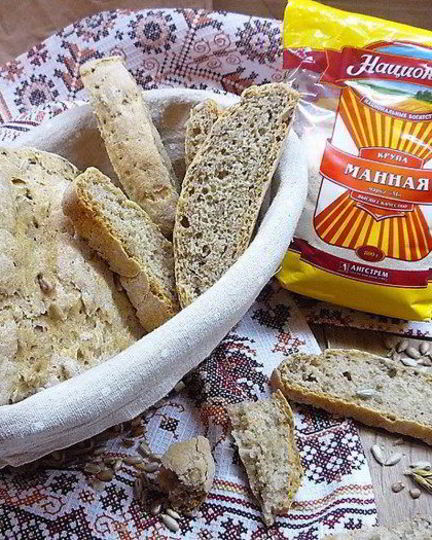 Рецепт манного хлеба с семенами подсолнечника