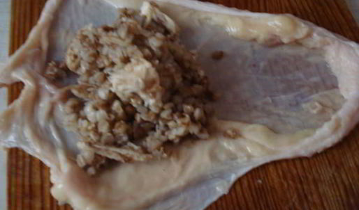 куриные конвертики с гречкой